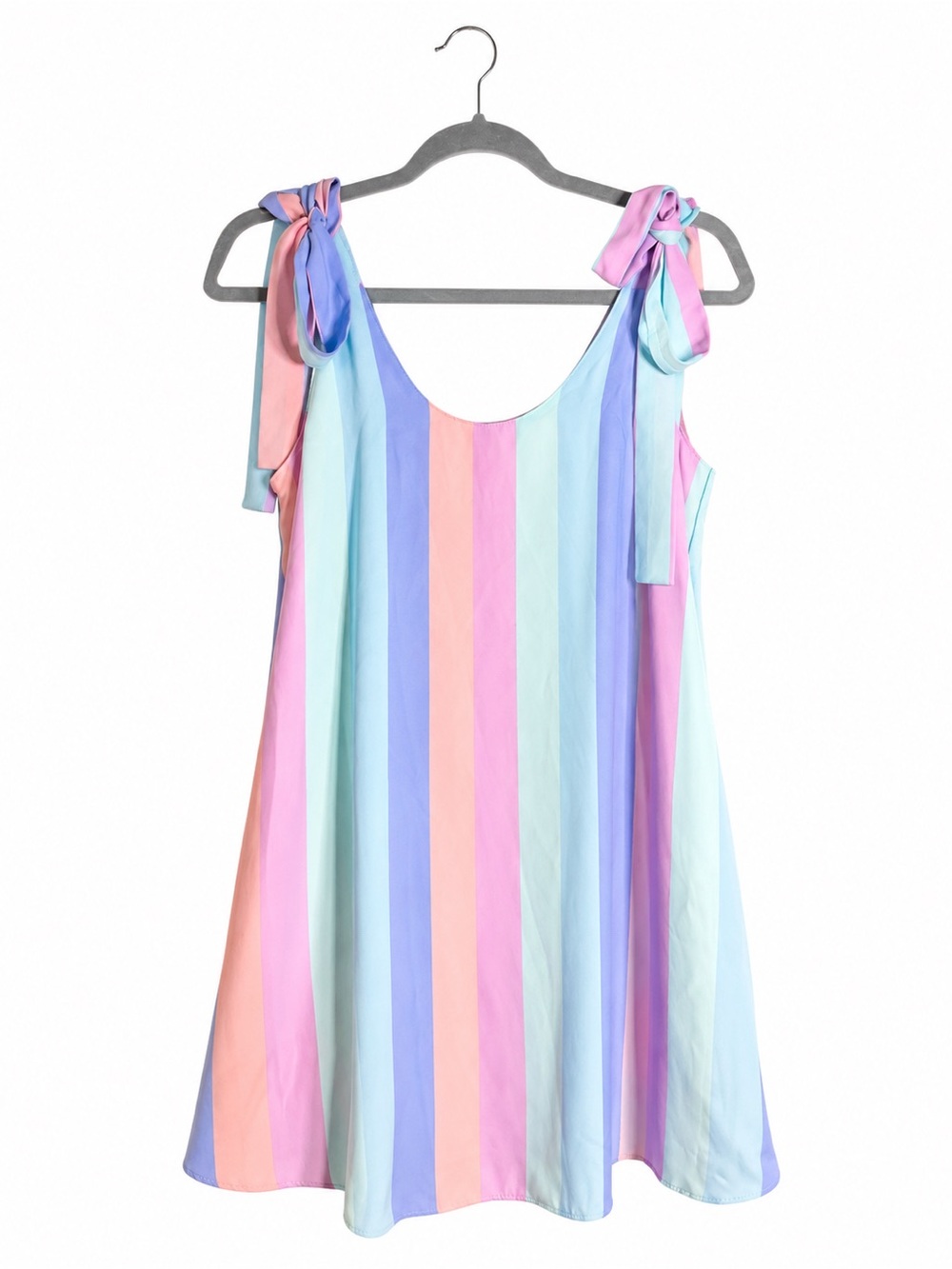 Buddy Love Pastel Vertical Stripe Tie-Shoulder Tank Top